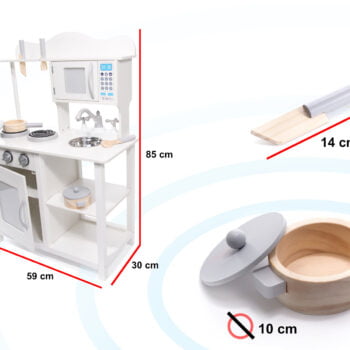 Kx6490 Kuchnia Drewniana Mdf Z Akcesoriami 85cm Led 3