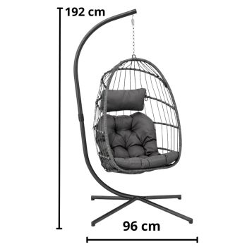 Viseća Fotelja Cocoon Udobno Siva 2