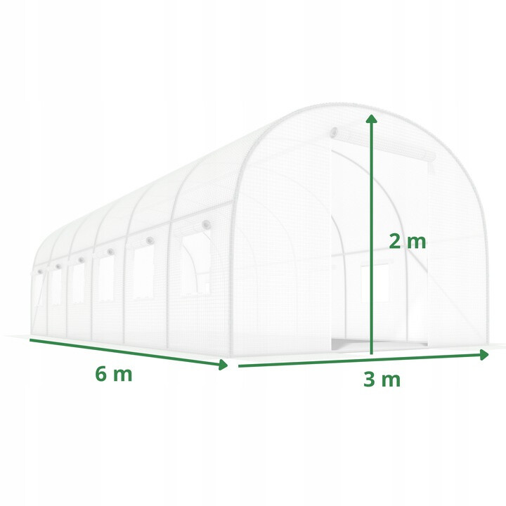 Vrtni Plastenik 3x6m (18m2) Bijeli 12