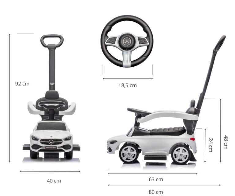 Dječja Guralica Mercedes C63 3u1 Bijela 9