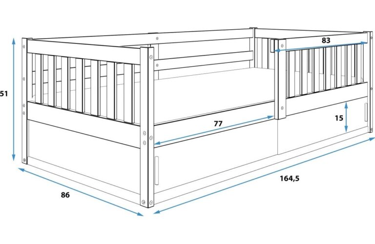 Dječji Krevet Smart 160x80cm White 1