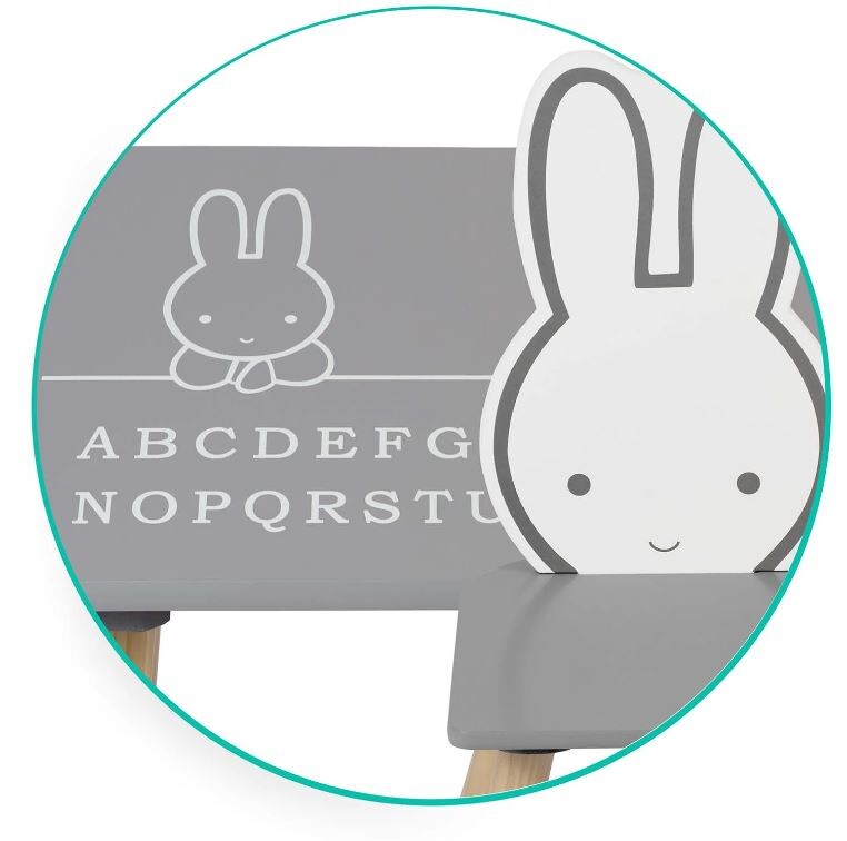 Dječji Set Stol I Stolica Miffy Grey 2