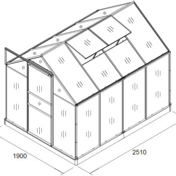 Staklenik 250x190x195cm Gardenhouse 1