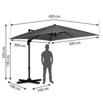 Vrtni Suncobran 420cm Plonos Grey 2