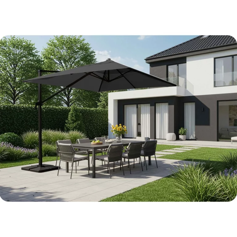 Vrtni Suncobran 420cm Plonos Grey 4