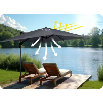 Vrtni Suncobran 420cm Plonos Grey 6
