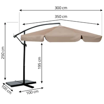 Vrtni Suncobran 8 Segmenata 350 Cm S Navlakom Plonos Pl 881 Beige 2