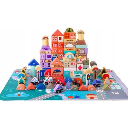 Dječje Drvene Kocke City 115pcs 3