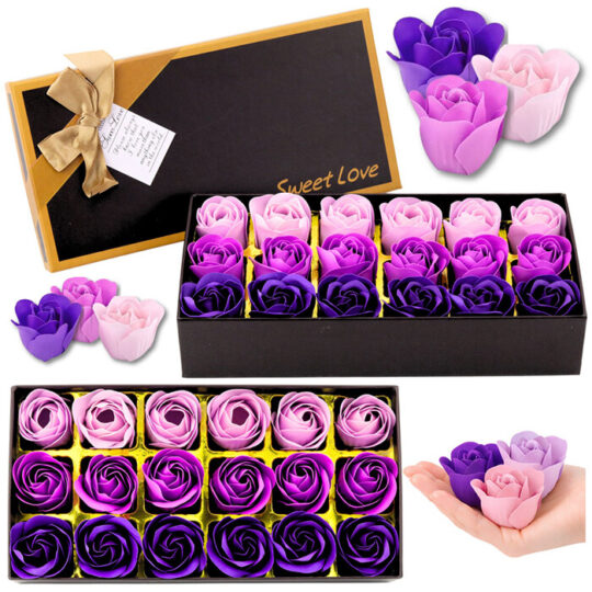 Premium Rose Box Purple Pink Valentine