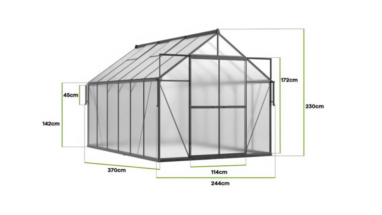 Staklenik Polikarbonatni 244x370cm Crni Cultivo 4