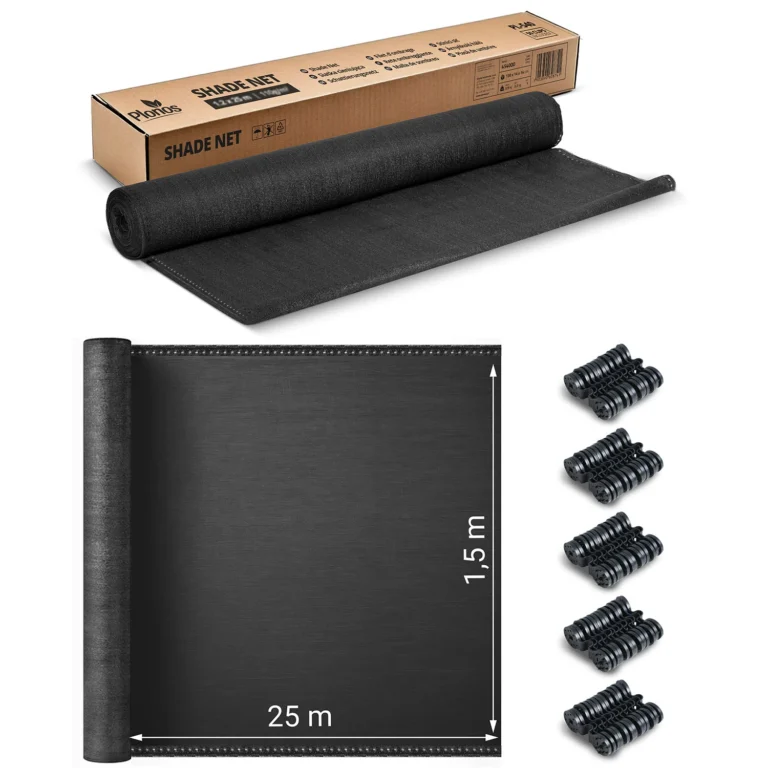 Mreža Za Sjenu 1,5x25m 140gm2 + 50 Stezaljki Siva 1