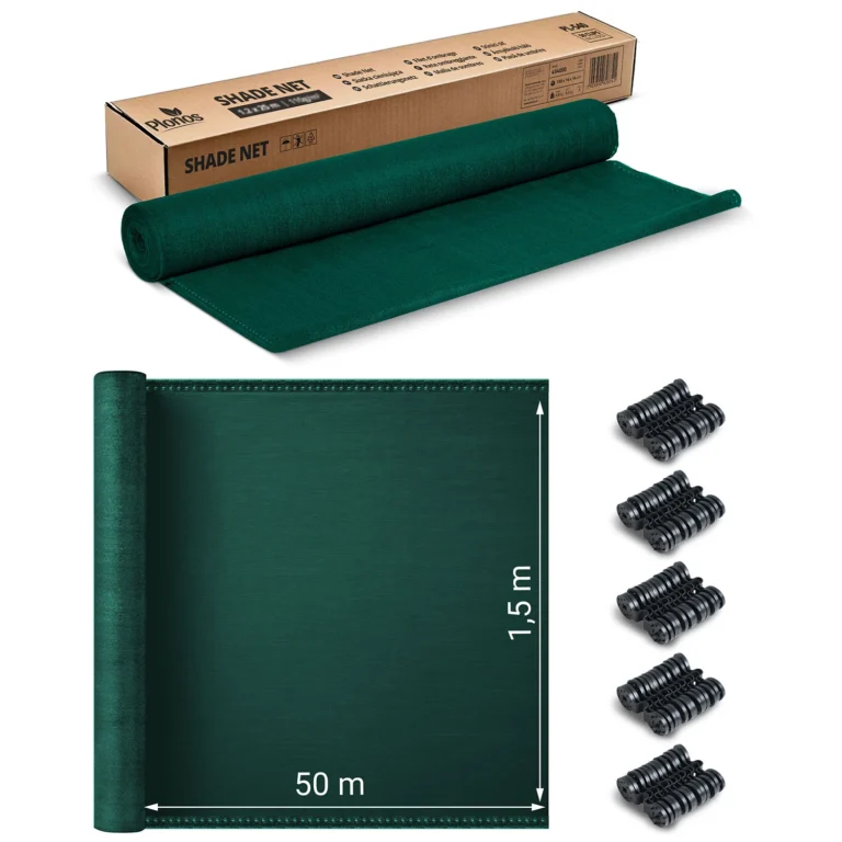 Mreža Za Sjenu 1,5x50m 110gm2 + 50 Stezaljki Zelena 2