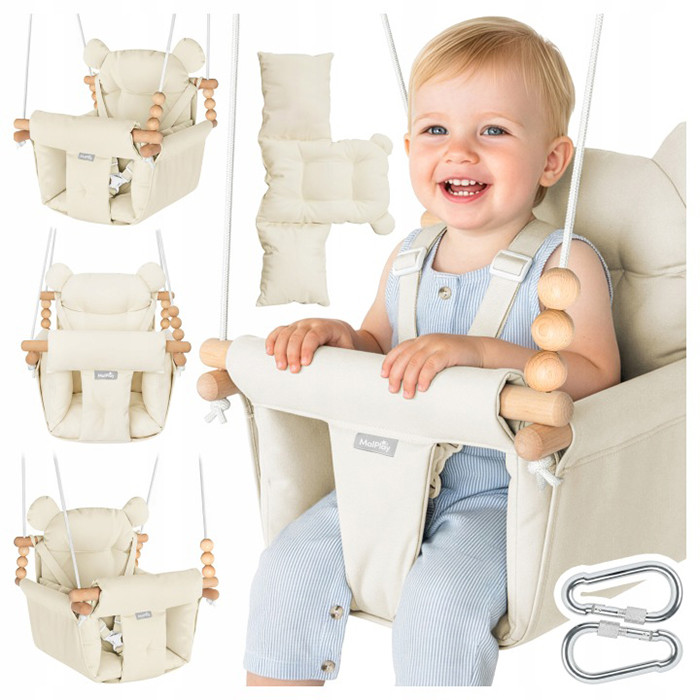 Dječja Ljuljačka 3u1 Baby Swing Beige