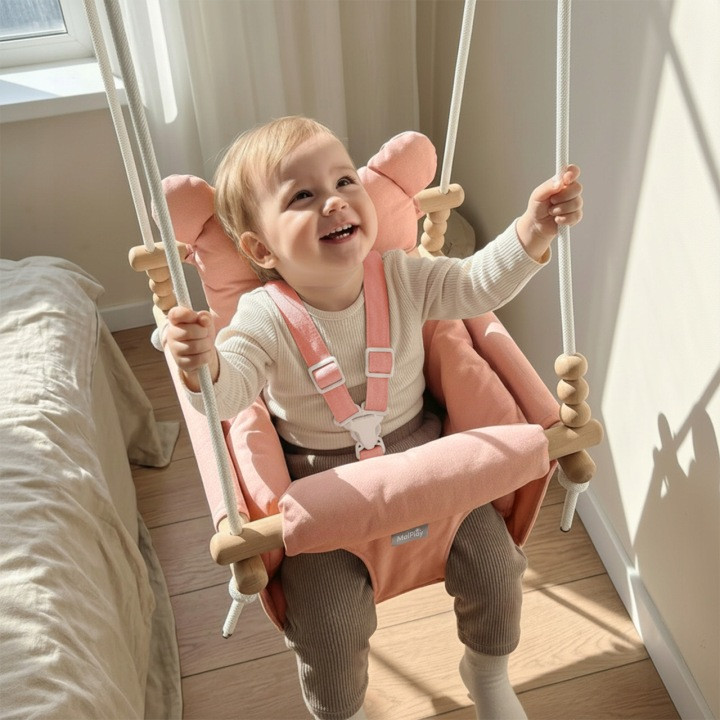 Dječja Ljuljačka 3u1 Baby Swing Pink 2