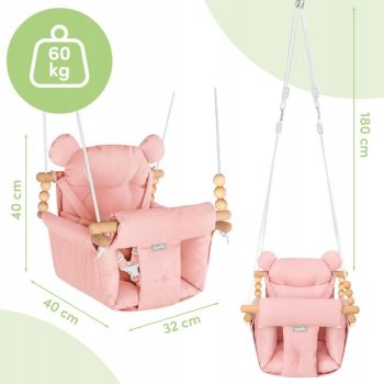 Dječja Ljuljačka 3u1 Baby Swing Pink 6