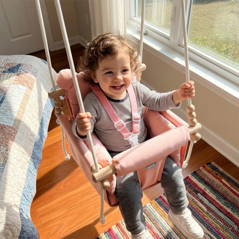 Dječja Ljuljačka 3u1 Baby Swing Pink 8